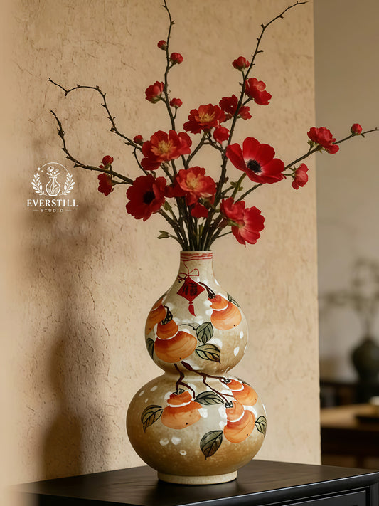 Persimmon Gourd Poetry Vase