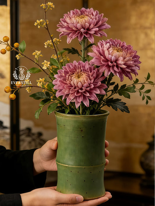 Bamboo Whisper Porcelain Vase